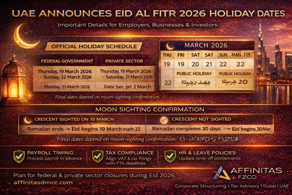 UAE Announces Eid Al Fitr 2026 Holidays